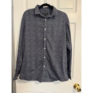 INC Blue Slim Fit Dress Shirt Size L